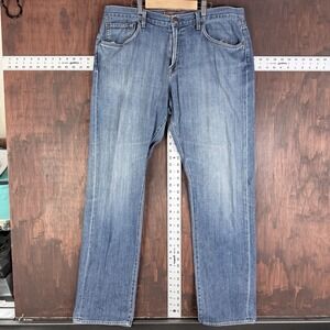 Agave Jeans Denim Pants Leg Waterman Fit Pockets Cotton Blue Men's 38 USA Made